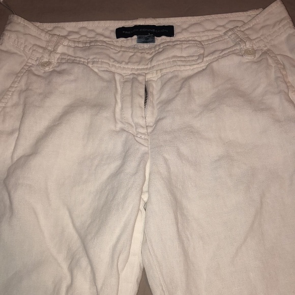French connection wide leg white linen pants - 4 - Picture 2 of 7